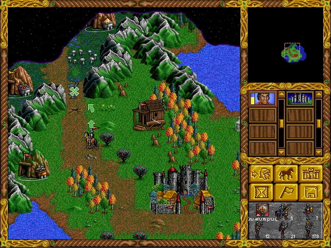 [Heroes of Might & Magic I] На скриншоте: Герой на поверхности.